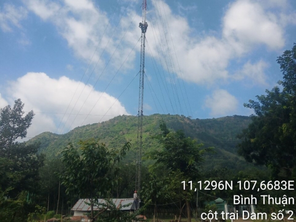 Duy tu bảo dưỡng 04 trụ anten: PK02 - Tiến Lợi, Công An các huyện Hàm Thuận Nam, Đức Linh, Tánh Linh