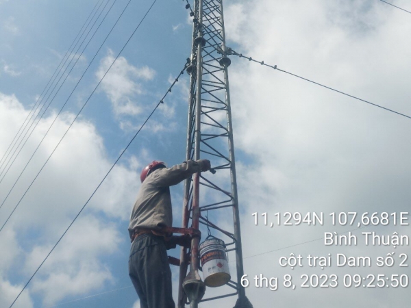 Duy tu bảo dưỡng 04 trụ anten: PK02 - Tiến Lợi, Công An các huyện Hàm Thuận Nam, Đức Linh, Tánh Linh