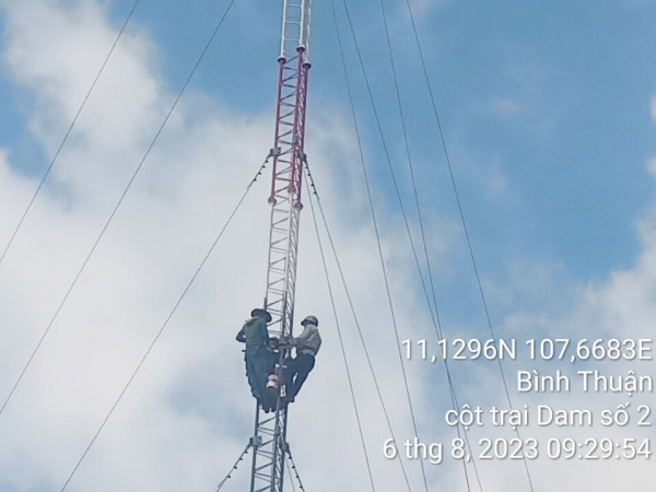 Duy tu bảo dưỡng 04 trụ anten: PK02 - Tiến Lợi, Công An các huyện Hàm Thuận Nam, Đức Linh, Tánh Linh