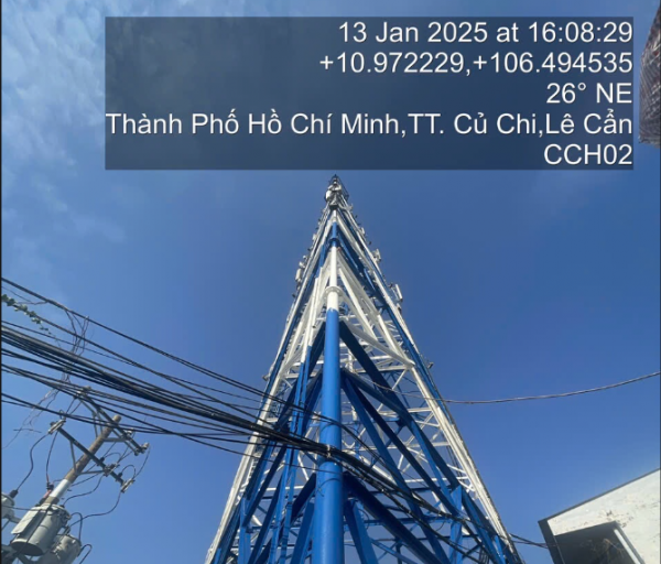 Sửa chữa các trụ anten không đảm bảo an toàn thuộc khu vực TTVT Củ Chi - Trạm CCH020 (CSHT_HCM_00029)