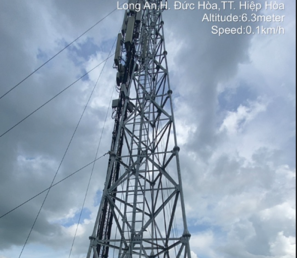 Xây dựng trụ Anten tự đứng tam giác trên nóc nhà cao 24m trạm BTS HIEP-HOA_LAN thay trụ Anten dây co 24m thuộc TTVT Đức Huệ – năm 2024