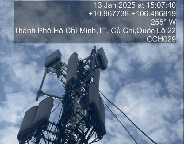 Gia cố trụ anten lắp đặt anten 5G trạm CCH029M