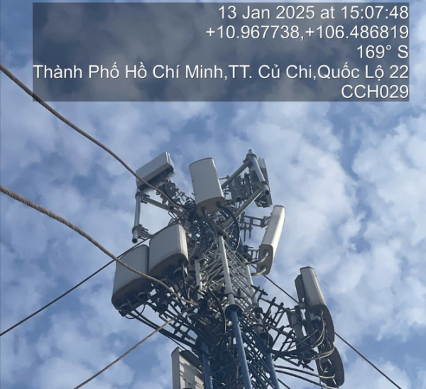 Gia cố trụ anten lắp đặt anten 5G trạm CCH029M