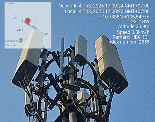 Gia cố trụ anten lắp đặt anten 5G trạm BTS BTA067M, BTA129M, BCH131M